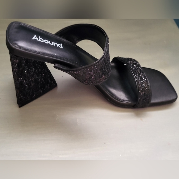 Abound Black Glitter Slides NWT - Picture 2 of 5